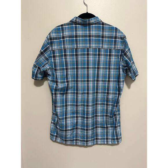 KUHL Eluxor Shirt Metal Button Blue Plaid Short Sleeve Outdoor Small - Picture 6 of 6